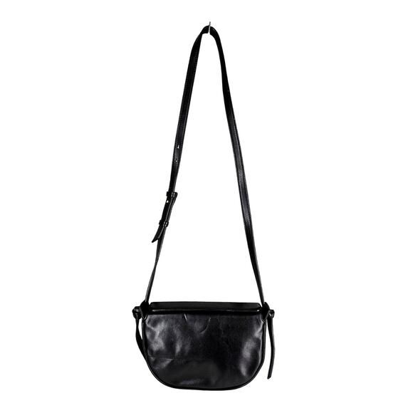 BANANA REPUBLIC WOMEN’S BLACK LEATHER SHOULDER BAG ADJUSTABLE STRAP - Picture 1 of 14